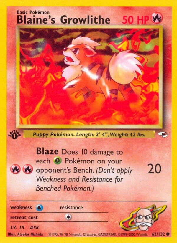 Image for Blaine's Growlithe (62) (062/132) [Gym Heroes]