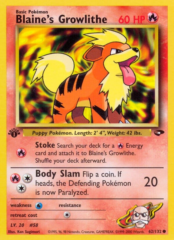 Image for Blaine's Growlithe (062/132) [Gym Challenge]