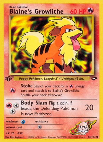 Image for Blaine's Growlithe (062/132) [Gym Challenge]