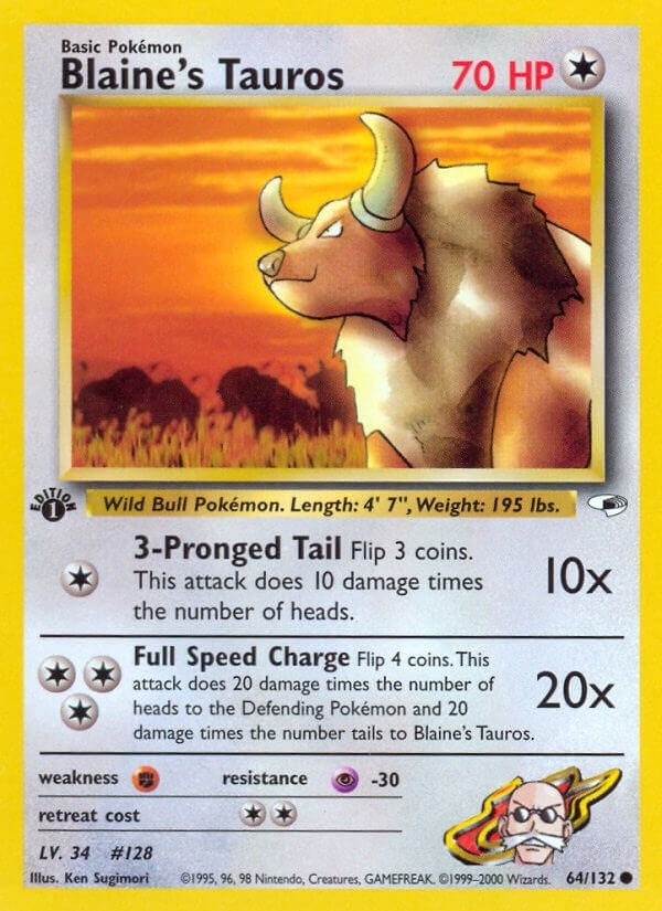 Image for Blaine's Tauros (064/132) [Gym Heroes]
