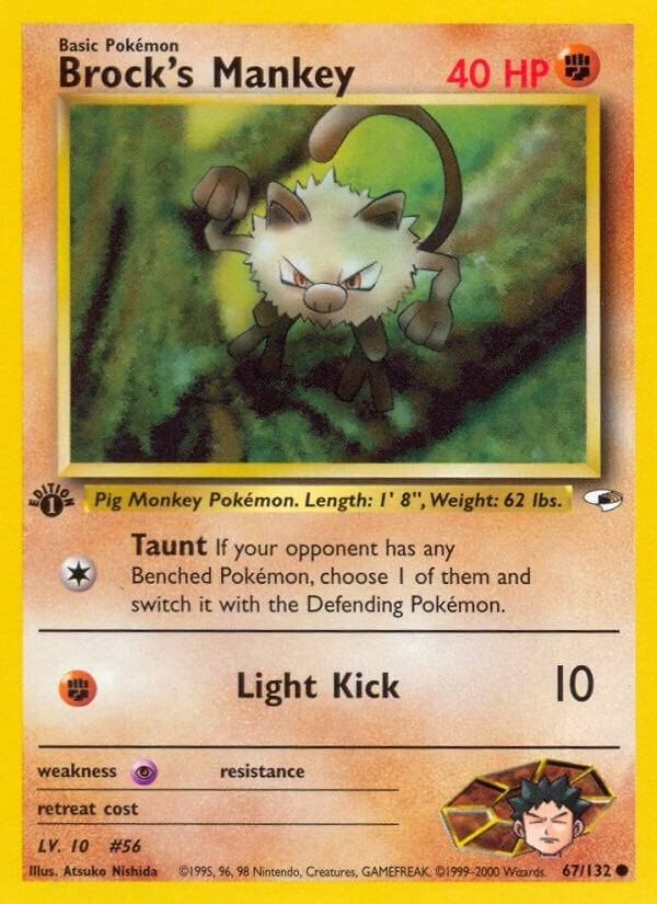 Image for Brock's Mankey (67) (067/132) [Gym Heroes]