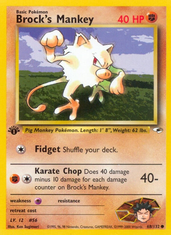 Image for Brock's Mankey (68) (068/132) [Gym Heroes]