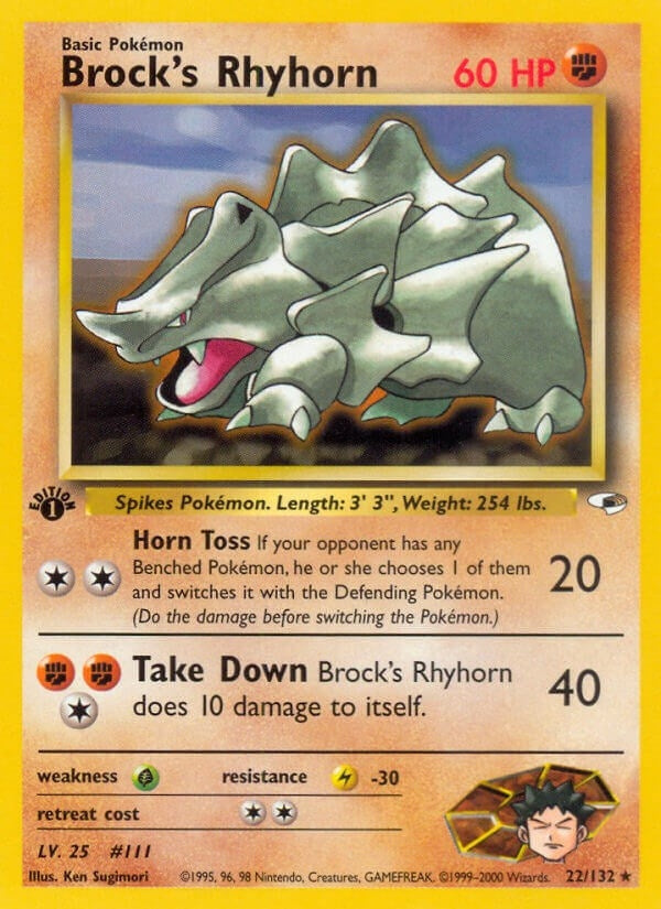 Image for Brock's Rhyhorn (22) (022/132) [Gym Heroes]