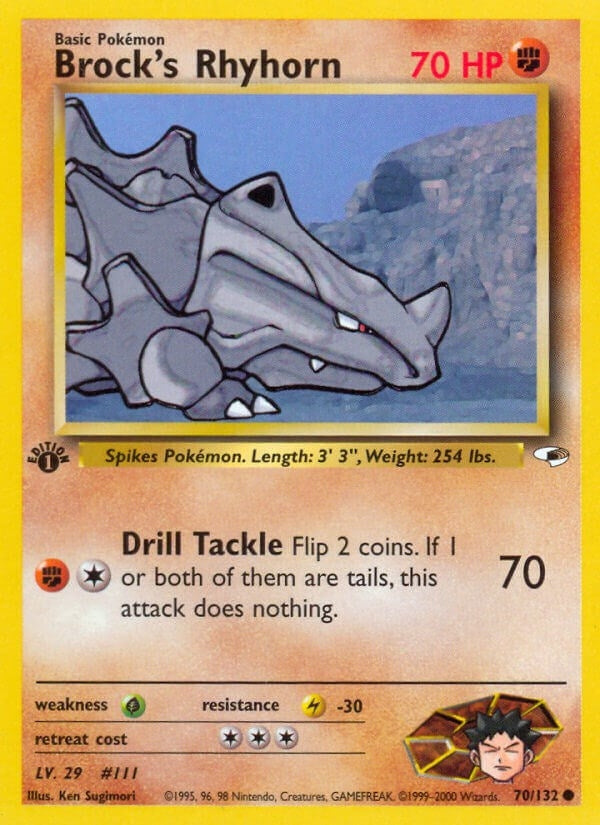 Image for Brock's Rhyhorn (70) (070/132) [Gym Heroes]