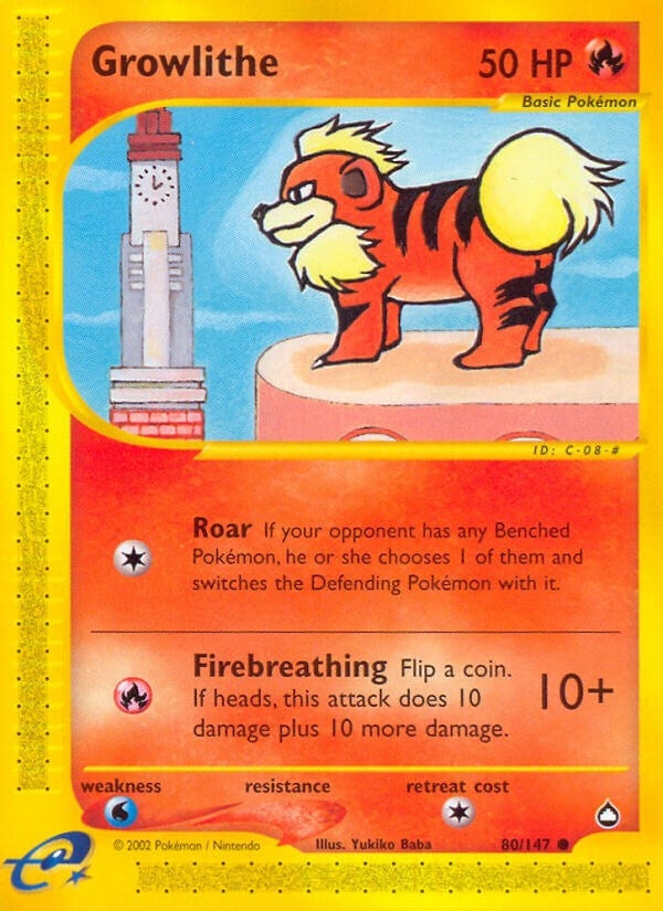 Image for Growlithe (80) (080/147) [Aquapolis]