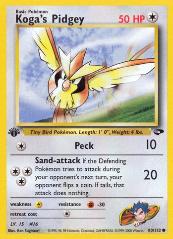 Image for Koga's Pidgey (80) (080/132) [Gym Challenge]