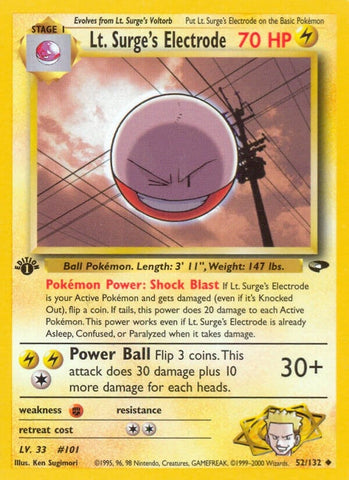 Image for Lt. Surge's Electrode (052/132) [Gym Challenge]