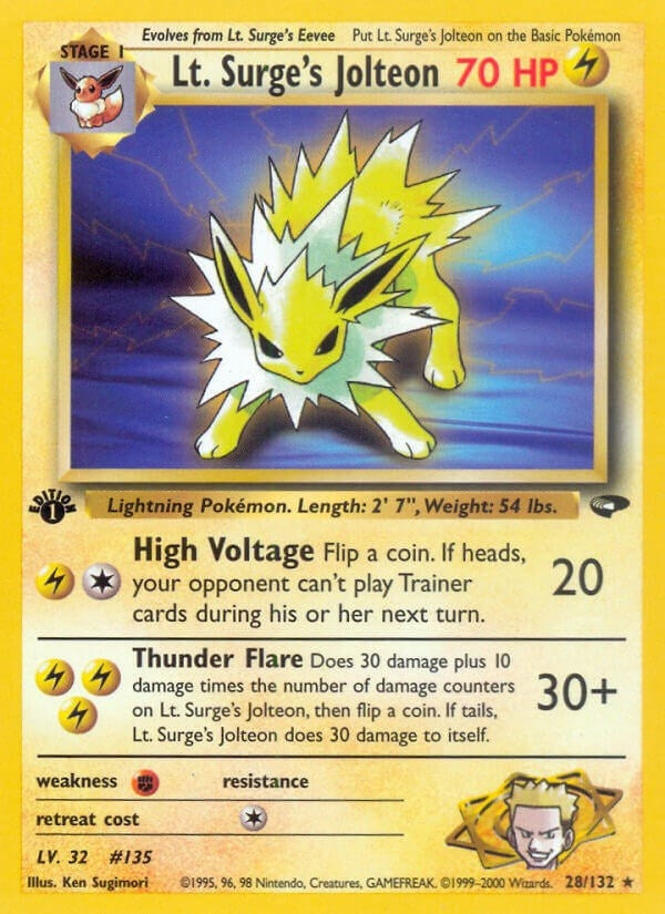 Image for Lt. Surge's Jolteon (028/132) [Gym Challenge]