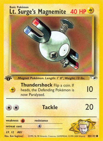 Image for Lt. Surge's Magnemite (80) (080/132) [Gym Heroes]