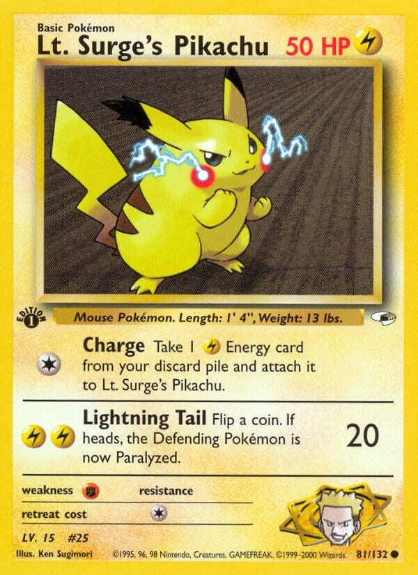 Image for Lt. Surge's Pikachu (081/132) [Gym Heroes]