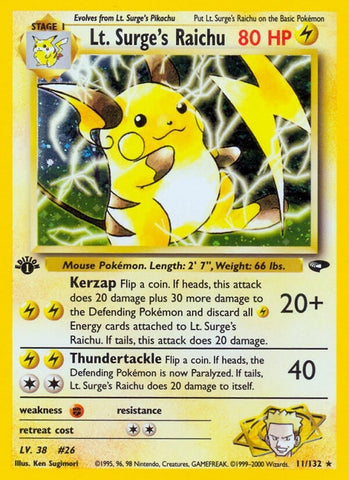 Image for Lt. Surge's Raichu (011/132) [Gym Challenge]