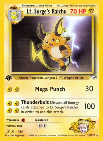 Image for Lt. Surge's Raichu (028/132) [Gym Heroes]
