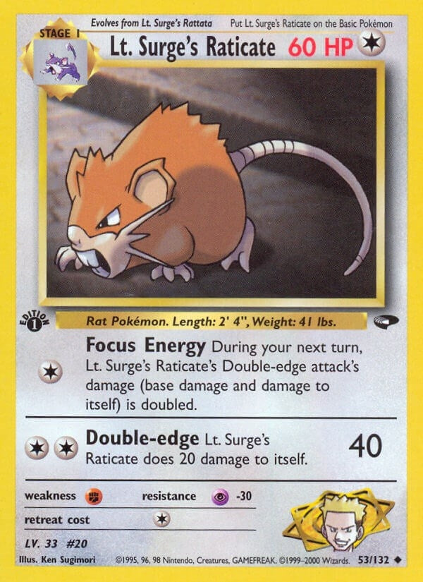 Image for Lt. Surge's Raticate (053/132) [Gym Challenge]
