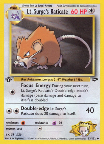Image for Lt. Surge's Raticate (053/132) [Gym Challenge]