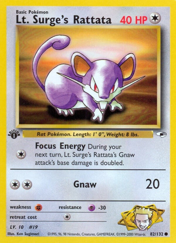 Image for Lt. Surge's Rattata (082/132) [Gym Heroes]