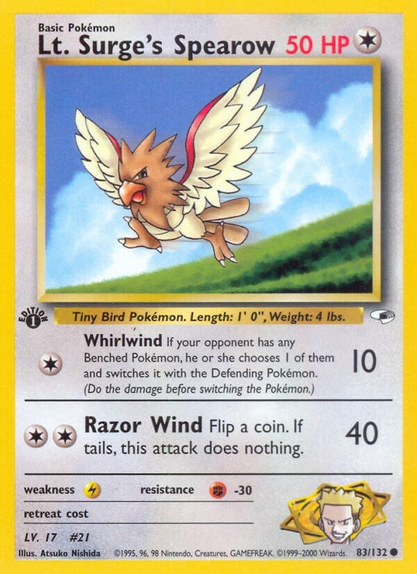 Image for Lt. Surge's Spearow (83) (083/132) [Gym Heroes]