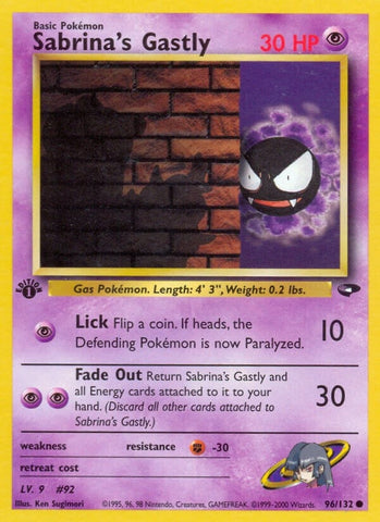 Image for Sabrina's Gastly (96) (096/132) [Gym Challenge]