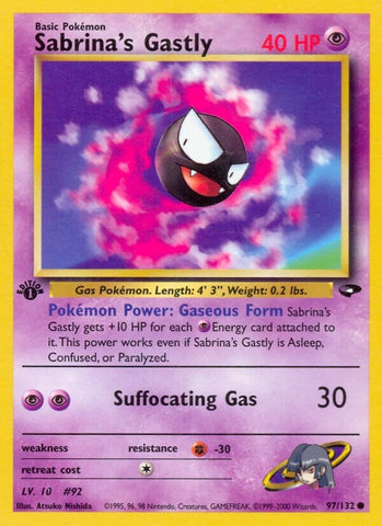 Image for Sabrina's Gastly (97) (097/132) [Gym Challenge]