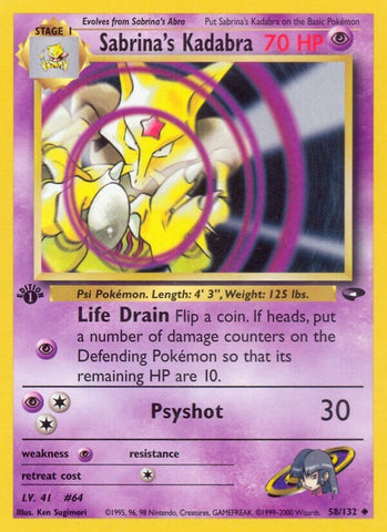 Image for Sabrina's Kadabra (058/132) [Gym Challenge]