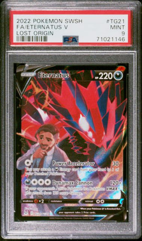 2022 POKEMON SWORD & SHIELD LOST ORIGIN #TG21 FA/ETERNATUS V LOST ORIGIN PSA 9