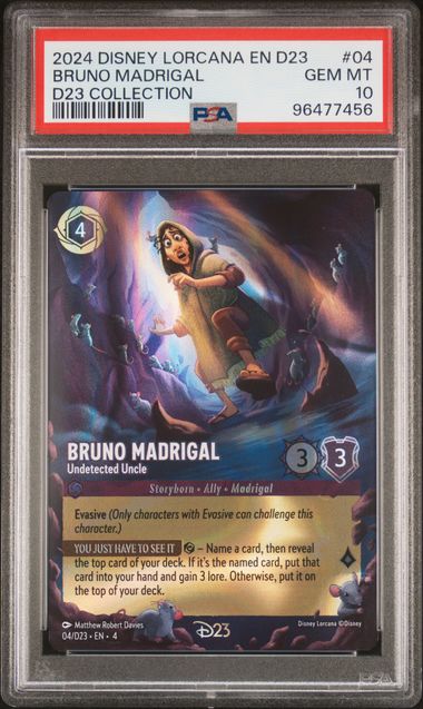 2024 DISNEY LORCANA EN D23-D23 EXPO PROMO #04 BRUNO MADRIGAL D23 COLLECTION PSA 10
