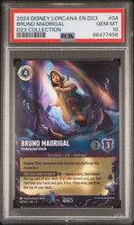 2024 DISNEY LORCANA EN D23-D23 EXPO PROMO #04 BRUNO MADRIGAL D23 COLLECTION PSA 10