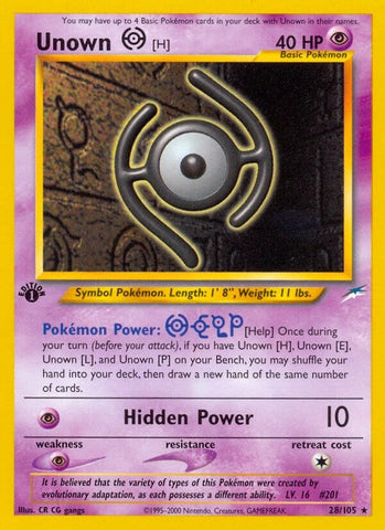 Image for Unown [H] (028/105) - Pokemon