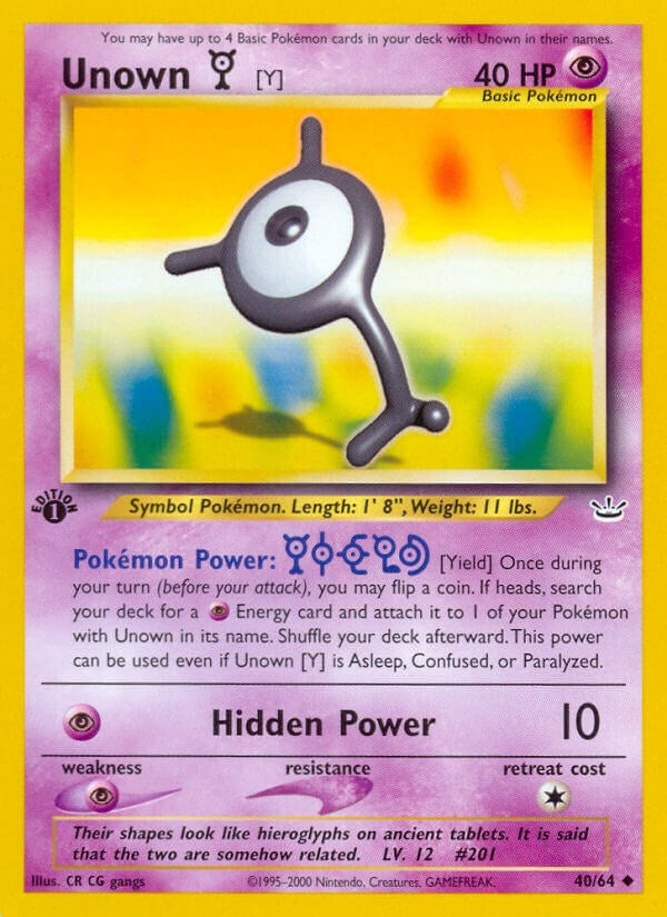 Image for Unown [Y] (40/64) [Neo Revelation]