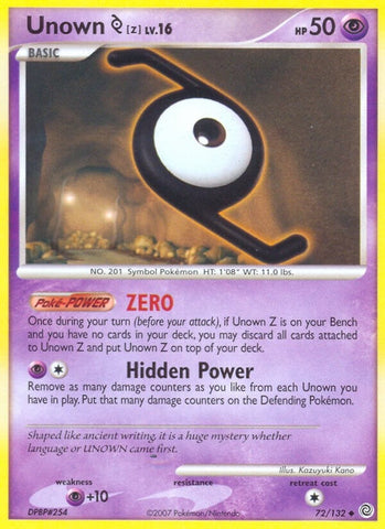 Image for Unown [Z] (72/132) [Secret Wonders]