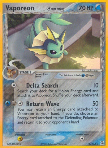 Image for Vaporeon (Delta Species) (18/113) [Delta Species]