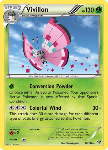 Image for Vivillon (Meadow [Pink]) (17/146) [XY Base Set]