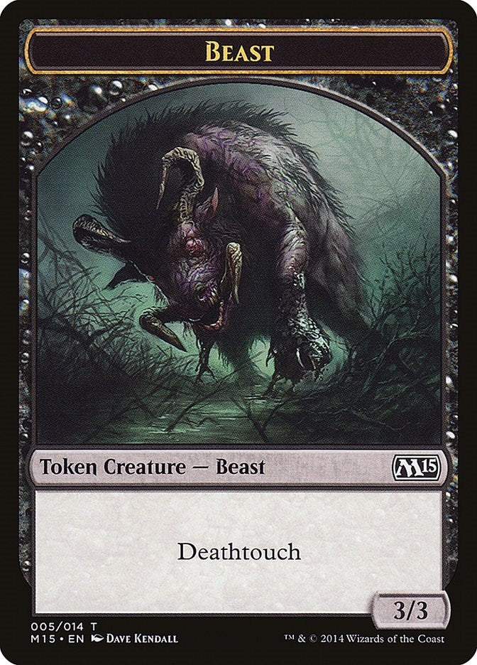 Image for Beast Token (Black) (5) [Magic 2015 (M15)]