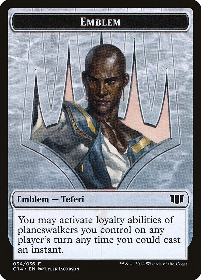 Image for Emblem - Teferi, Temporal Archmage // Zombie (011) Double-Sided Token (34 // 11) [Commander 2014]