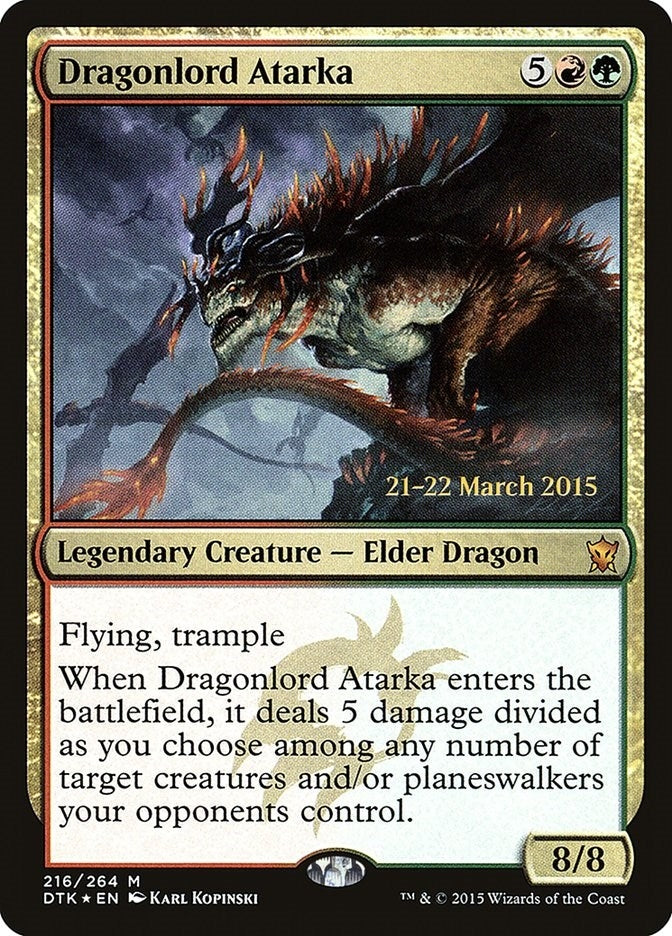Image for Dragonlord Atarka (216) [Prerelease Cards]