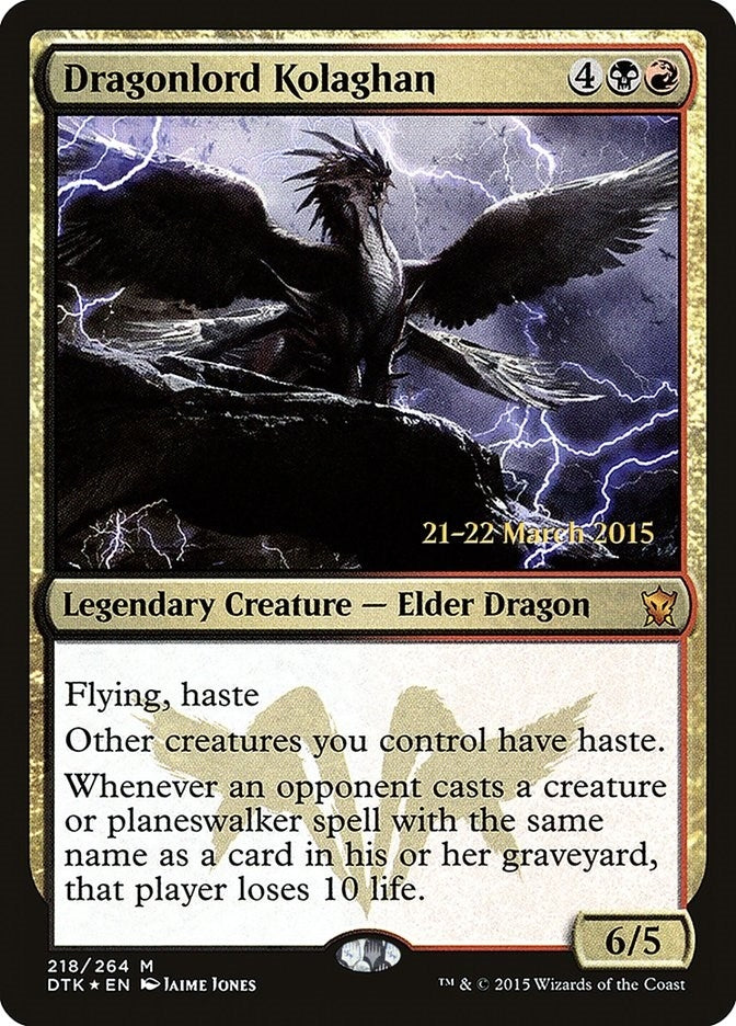 Image for Dragonlord Kolaghan (218) [Prerelease Cards]