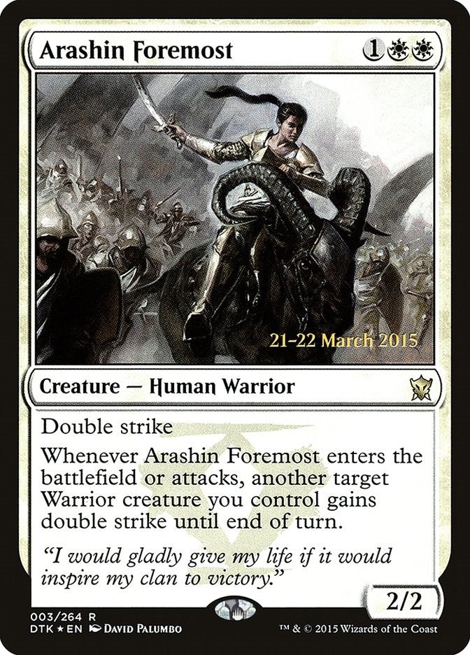 Image for Arashin Foremost (3) [Prerelease Cards]