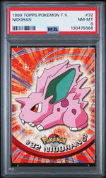 1999 TOPPS POKEMON TV #32 NIDORAN PSA 8