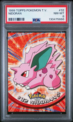 1999 TOPPS POKEMON TV #32 NIDORAN PSA 8