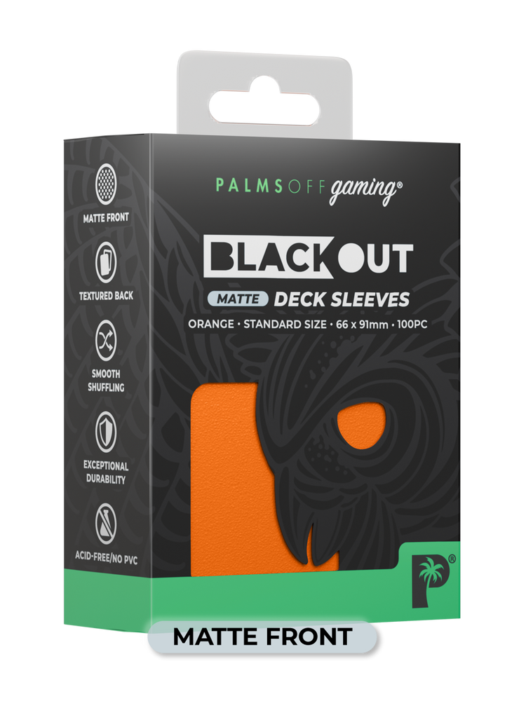 Blackout Deck Sleeves - Standard Size - Orange - Matte