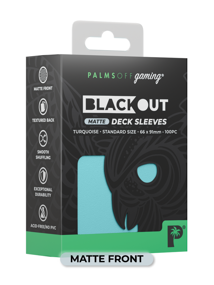 Blackout Deck Sleeves - Standard Size - Turquoise - Matte