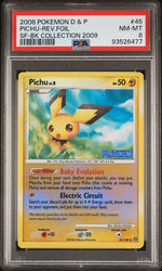 2008 POKEMON DIAMOND & PEARL STORMFRONT #45 PICHU-REV.FOIL SF-BK COLLECTION 2009 PSA 8