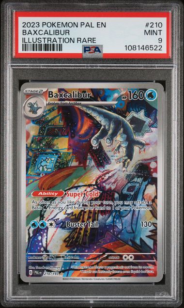 2023 POKEMON PAL EN-PALDEA EVOLVED #210 BAXCALIBUR ILLUSTRATION RARE PSA 9