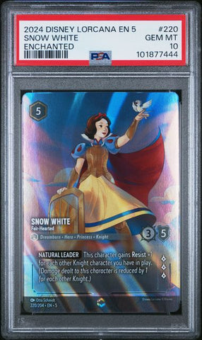 2024 DISNEY LORCANA EN 5-SHIMMERING SKIES #220 SNOW WHITE ENCHANTED PSA 10