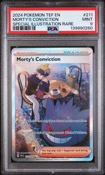 2024 POKEMON TEF EN-TEMPORAL FORCES #211 MORTY'S CONVICTION SPECIAL ILLUSTRATION RARE PSA 9