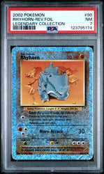 2002 POKEMON LEGENDARY COLLECTION #90 RHYHORN-REV.FOIL LEGENDARY COLLECTION PSA 7
