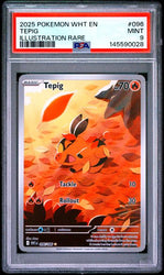 2025 POKEMON WHT EN-WHITE FLARE #096 TEPIG ILLUSTRATION RARE PSA 9