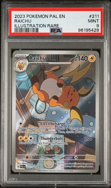 2023 POKEMON PAL EN-PALDEA EVOLVED #211 RAICHU ILLUSTRATION RARE PSA 9