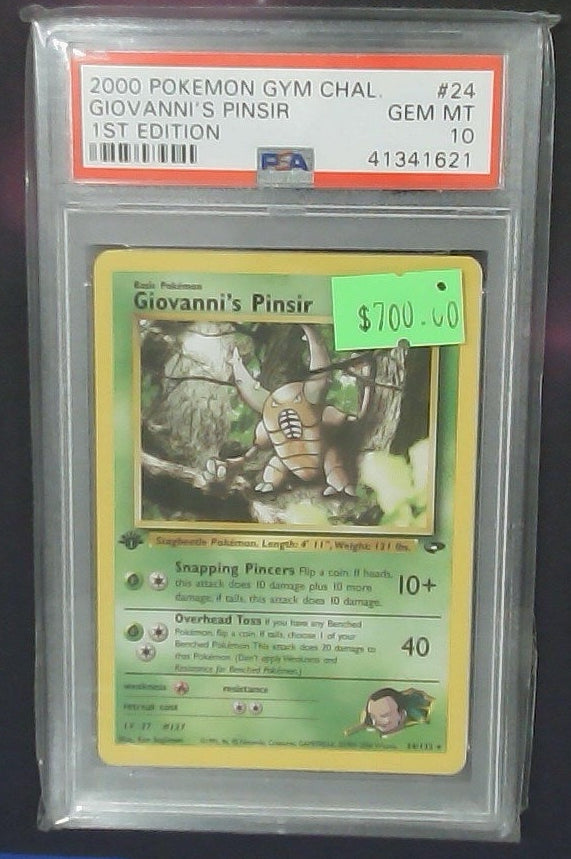 2000 POKEMON GYM CHALLENGE #24 GIOVANNI'S PINSIR 1ST EDITION PSA 10