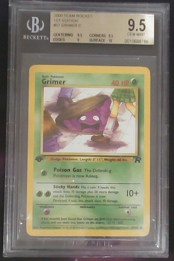 2000 POKEMON TEAM ROCKET 1ST EDITION #57/82 GRIMER COMMON BGS 9.5