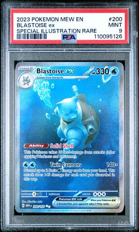 2023 POKEMON MEW EN-151 #200 BLASTOISE ex SPECIAL ILLUSTRATION RARE PSA 9
